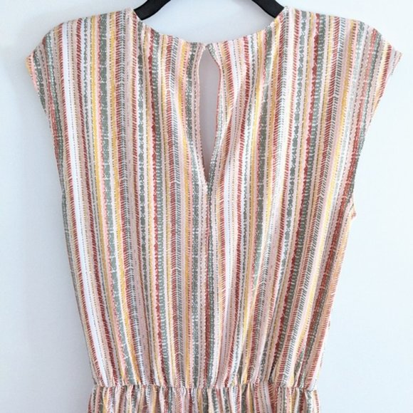 BCBGeneration striped pink crossover Jersey romper - Picture 4 of 7